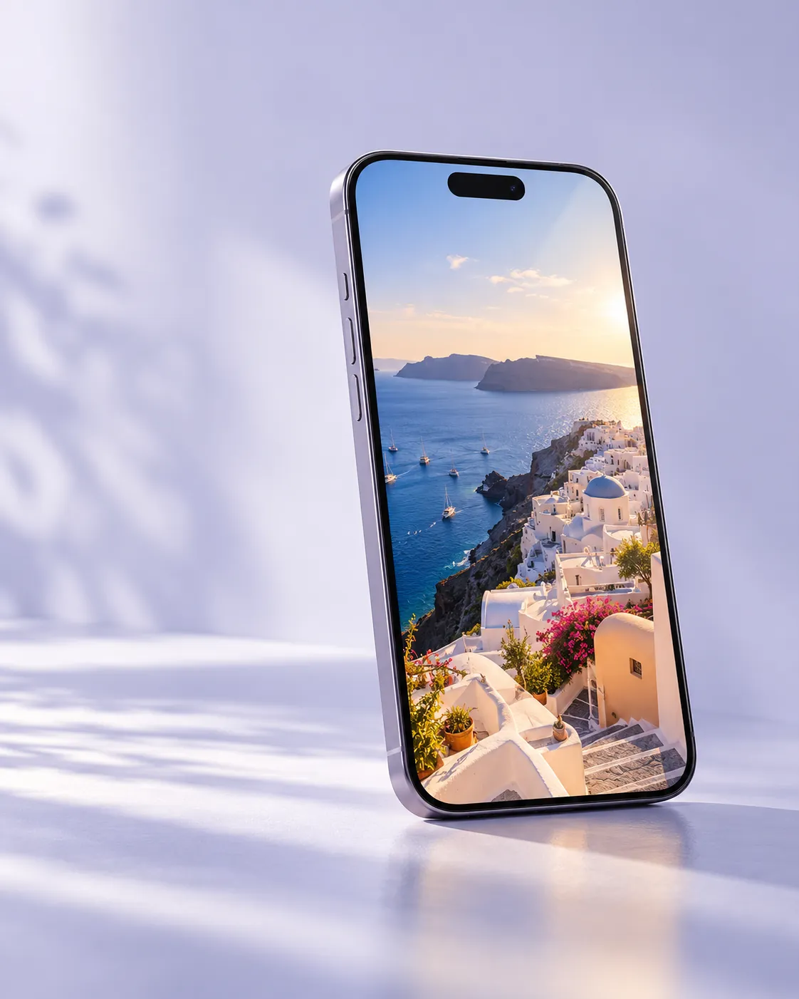 Smartphone displaying a coastal video