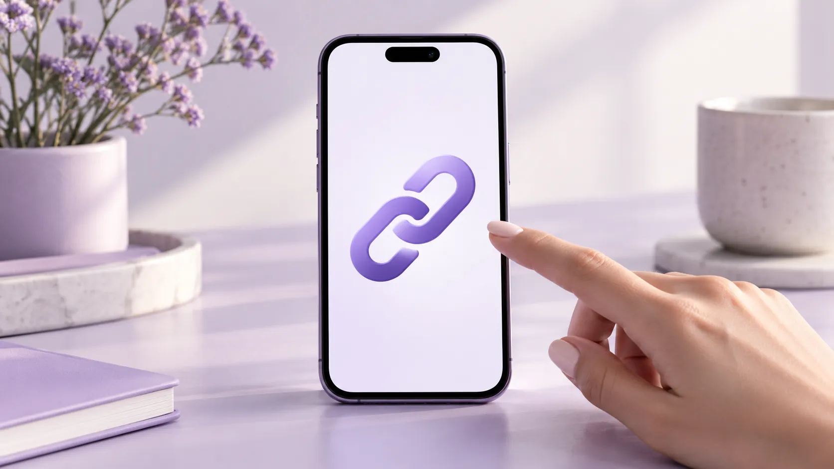 Phone showing a link icon